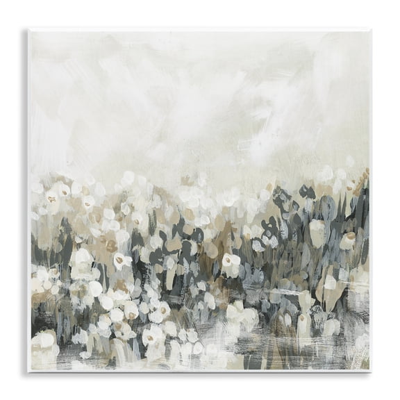 Stupell Industries Farmhouse Grey Speckled Flowers Wall Plaque Art, 12 x 12, by June Erica Vess
