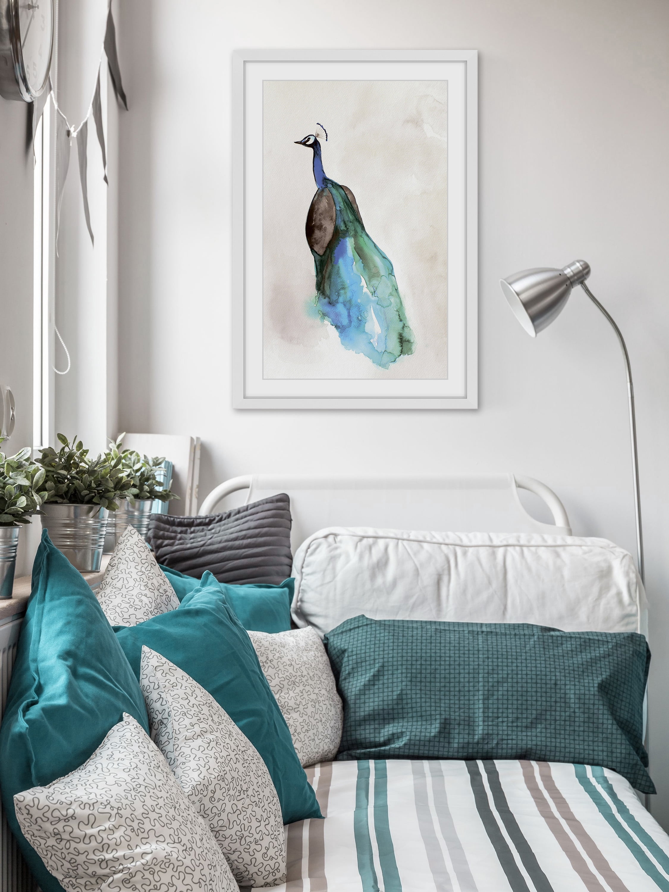 "Peacock Back" Framed Painting Print