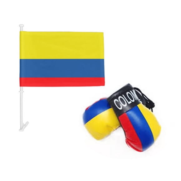 Colombia - Car Flag & Mini Boxing Gloves Set