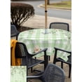 thumbnail image 5 of Outdoor Tablecloths with Umbrella Hole & Zipper, Watercolor Floral 60x60 Inch Square Tablecloths, Spring Flowers Leaves Botanical Green Plaid Waterproof Table Cloth, Patio/Pool/Picnic Table Covers, 5 of 8