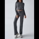 thumbnail image 4 of Conjuntos de 2 Piezas para Mujer, Larga, Cuello Redondo, Pantalones Acampanados de Cintura Alta, Conjuntos de Chándal, Ropa de Calle. Gris Oscuro M, 4 of 10
