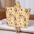 thumbnail image 5 of Fall Hedgehog and Leaves Hooded Bath Towel，50"x30" for Ages 3 To 12 Kids, Quick Dry Lightweight Soft Microfiber Hood Beach Towel Cover Up for Kids, 5 of 7