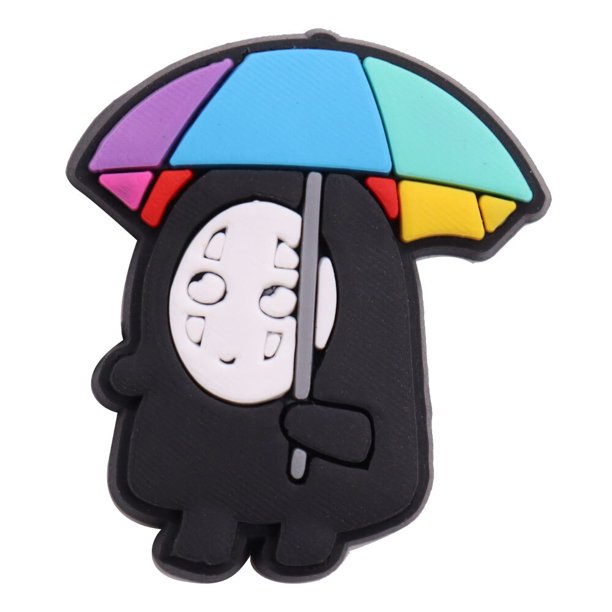Sandalias de PVC de dibujos animados para hombre, zapatos de elfo negro sin cara, Totoro, Anime japonés, dijes, hebilla, decoraciones, brazaletes, Jibz Croc, 1-20 piezas