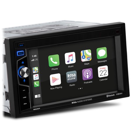Restored BOSS Audio Systems Elite Series BE62CP Car Audio Stereo System, Apple CarPlay 6.2 Inch Double Din, Touchscreen, Bluetooth Audio and Calling Head Unit, AM/FM Radio Receiver (Refurbished)