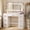 Type B-White, variant on Homall Vanity Desk with Lights & Mirror, Makeup Vanity Set with Power Outlet & Storage Drawers Shelves for Bedroom, White