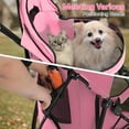 thumbnail image 6 of Pet Stroller for Small Dogs & Cats, 10-22lbs, Pink, Rear Storage, 6 of 8