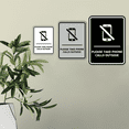 thumbnail image 3 of Signs ByLITA Portrait Round Please Take Phone Calls Outside ABS Plastic | Laser Engraved | Easy Installation | Elegant Design Sign (Black Gold) - Large, 3 of 8