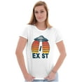 thumbnail image 4 of Aliens Exist UFO Beam Cool Believers Womens Slim Fit Graphic Tee Brisco Brands S, 4 of 5