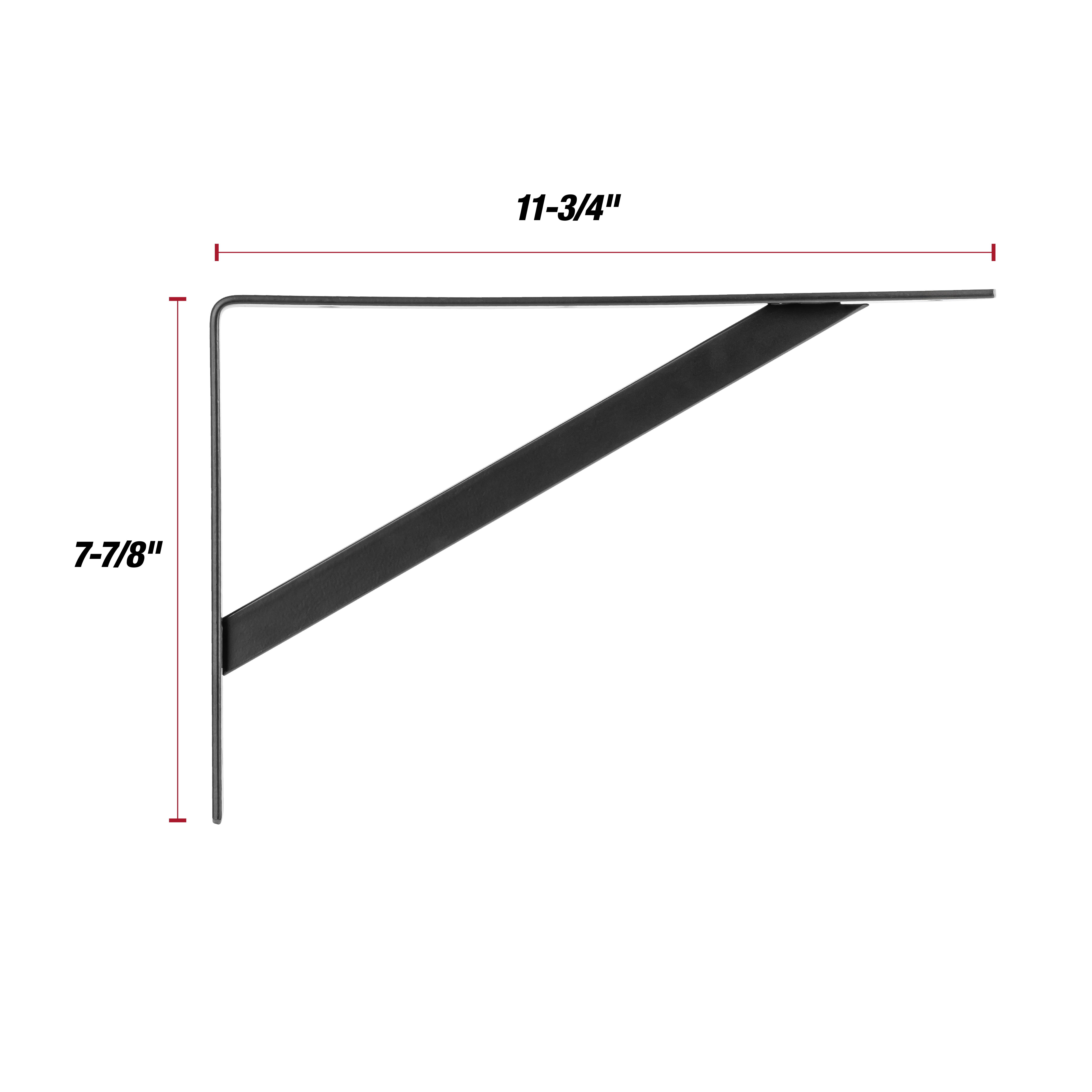 Hyper Tough Heavy Duty Shelf Bracket, Steel, 12 inch, Black, 2-Pack