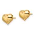 thumbnail image 2 of Finest Gold 14K Yellow Gold Polished Puffed Heart Post Earrings, 2 of 3