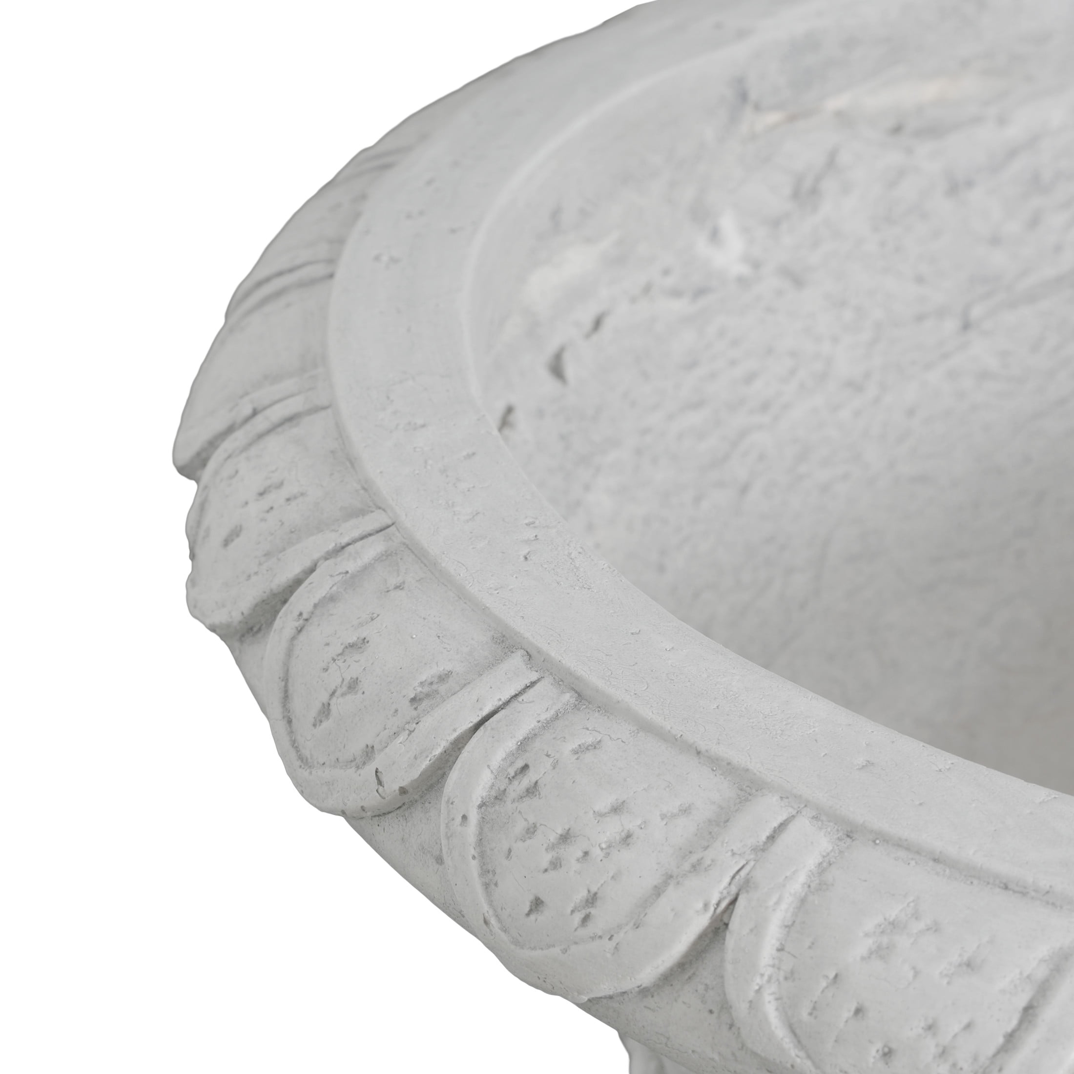 Christopher Knight Home 23.75" MGO Garden Urn Planter with Drainage Hole, Classic Outdoor Pot, Light Gray, Set of 2