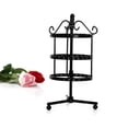 thumbnail image 4 of EHJRE 3 Layer Necklace Earrings Rotating Display Holder 72 Holes Ear Studs Organizer Black, 4 of 8