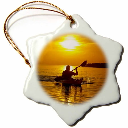 3dRose Kayak, Apostle Islands, Lake Superior, Wisconsin, USA - US50 CHA0064 - Chuck Haney, Snowflake Ornament, Porcelain, (Best Lakes To Kayak In Wisconsin)