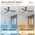thumbnail image 6 of "Sofucor 52"" Ceiling Fan with Lights, Remote Control, Reversible Noiseless Motor, 3 Walnut Wooden Blades", 6 of 13