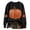 00-Black446, variant on Women's Stylish Halloween Pumpkin Sweatshirts Glitter Sequin Crew Neck Pullover Tops
