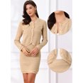 thumbnail image 2 of DARING DIVA Elegant 2 Piece Sweater Skirt Set Business Outfit XL Apricot, 2 of 6