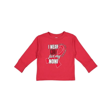 

Inktastic Sickle Cell Awareness I Wear Red For My Noni Gift Toddler Boy or Toddler Girl Long Sleeve T-Shirt