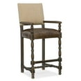 thumbnail image 2 of Home Square 31" Fabric & Leather Barstool in Anthracite Black - Set of 2, 2 of 5