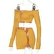 thumbnail image 4 of Traje Mujeres Crop Top Mini Falda Traje Fruncido Y2K Mini Bodycon Falda Conjunto Moda Trajes Kuymtek para Mujer Amarillo T M, 4 of 9