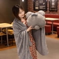 thumbnail image 6 of Soft Toy Multifunction 3 in 1 Bear Home Decoration Warm Winter Blanket Bunny Plush Toys Pillow Back Hand Warmer Pig Throw Pillow Warm Hand Plush Doll Rabbit Plush Pillow GREY, 6 of 8