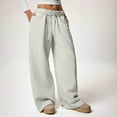 thumbnail image 6 of Roncen Women's Fleece-Lined Wide Leg Pants - Sporty Casual Loose Fit Trousers with Elastic Waistband & Warm Flannel Lining, 6 of 9