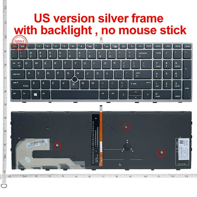 Nouveau Clavier d'Ordinateur Portable US/RU/SP pour HP 850 G5 G6 855 G5 755 G5 750 G5 US Clavier Rétroéclairé L14366-001 US Argenté Rétroéclairé