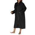 thumbnail image 5 of SCSAlgin Women Fleece Plush Zipper Robe Long Sleeve Stand Collar Loungewear Sleepwear Bathrobe with Pockets, 5 of 5