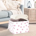 thumbnail image 3 of Yayeee Collapsible Cube Storage Bin with Lid Fabric Closet Decorative Basket with Handles, Pink Polka Dots, 3 of 7