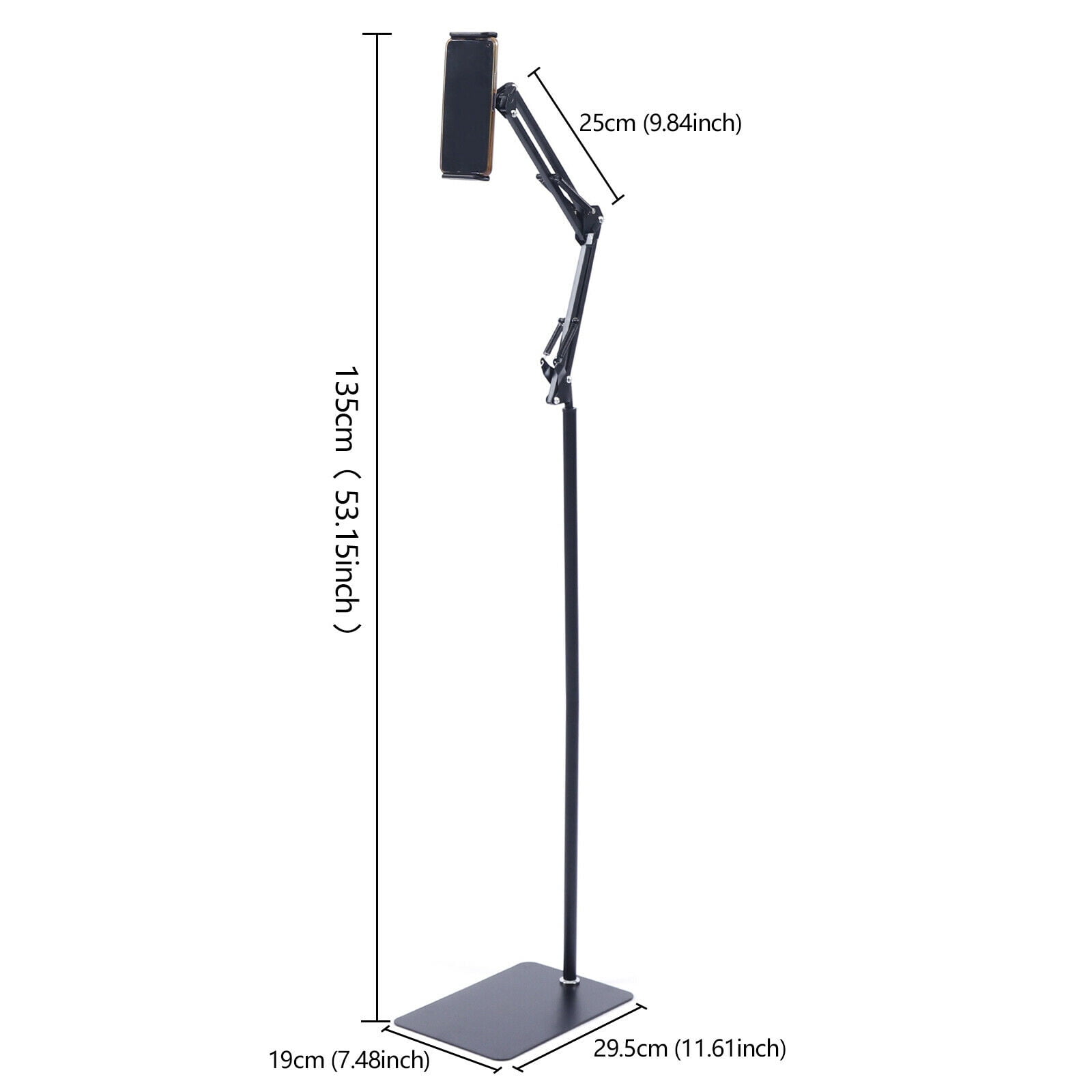 Fichiouy Universal 360° Adjustable Floor Stand Holder for 4-17cm Tablet/ iPad/ Phone