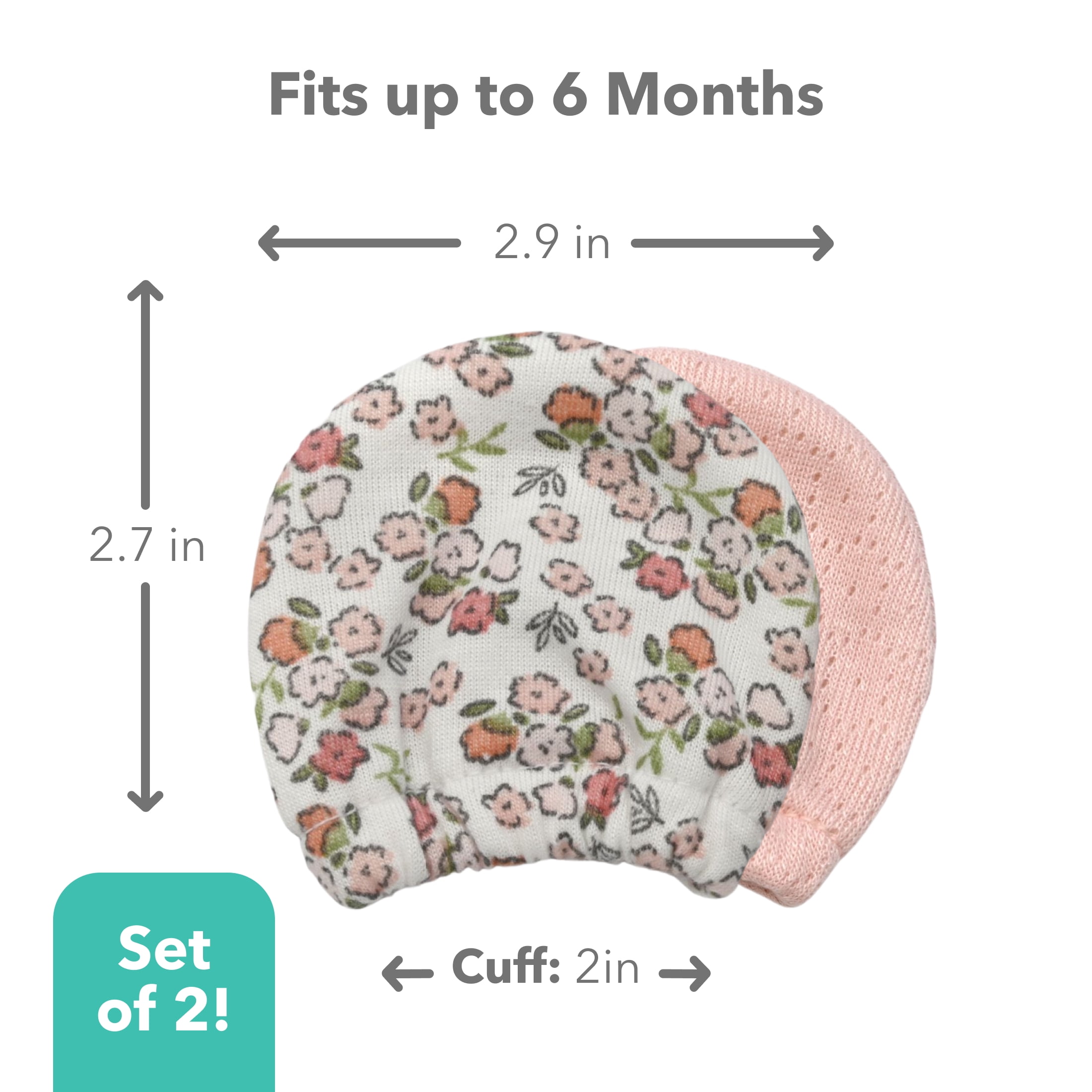 Carter's Child of Mine, Infant Girl Mittens, 2 Packs, Size Newborn