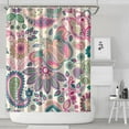 thumbnail image 2 of Vintage Colorful Paisley Curtain 72x84 Inches, Quick-Dry Polyester with Plastic Rings, Bohemian Floral Artistic Pattern for Bathrooms, 2 of 5
