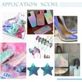 2Sheet Fishscale Pattern Laser PU Imitation Leather Fabric for DIY