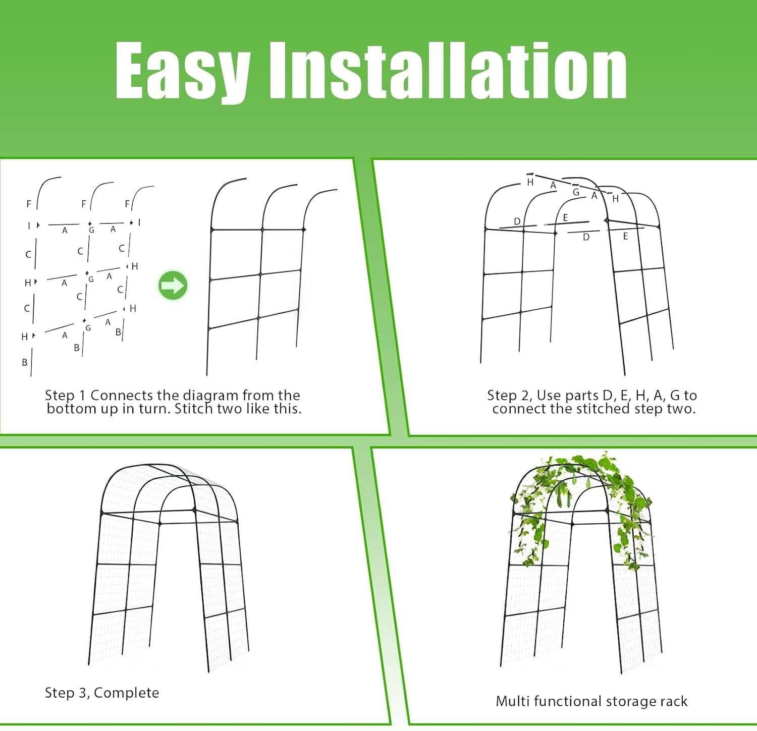Cucumber Trellis for Raised Bed - Trellis for Climbing Plants Outdoor, Size:71 * 87 inch, Garden Trellis for Climbing Plants, Cucumber, Vegetable, Tomato, Flowers