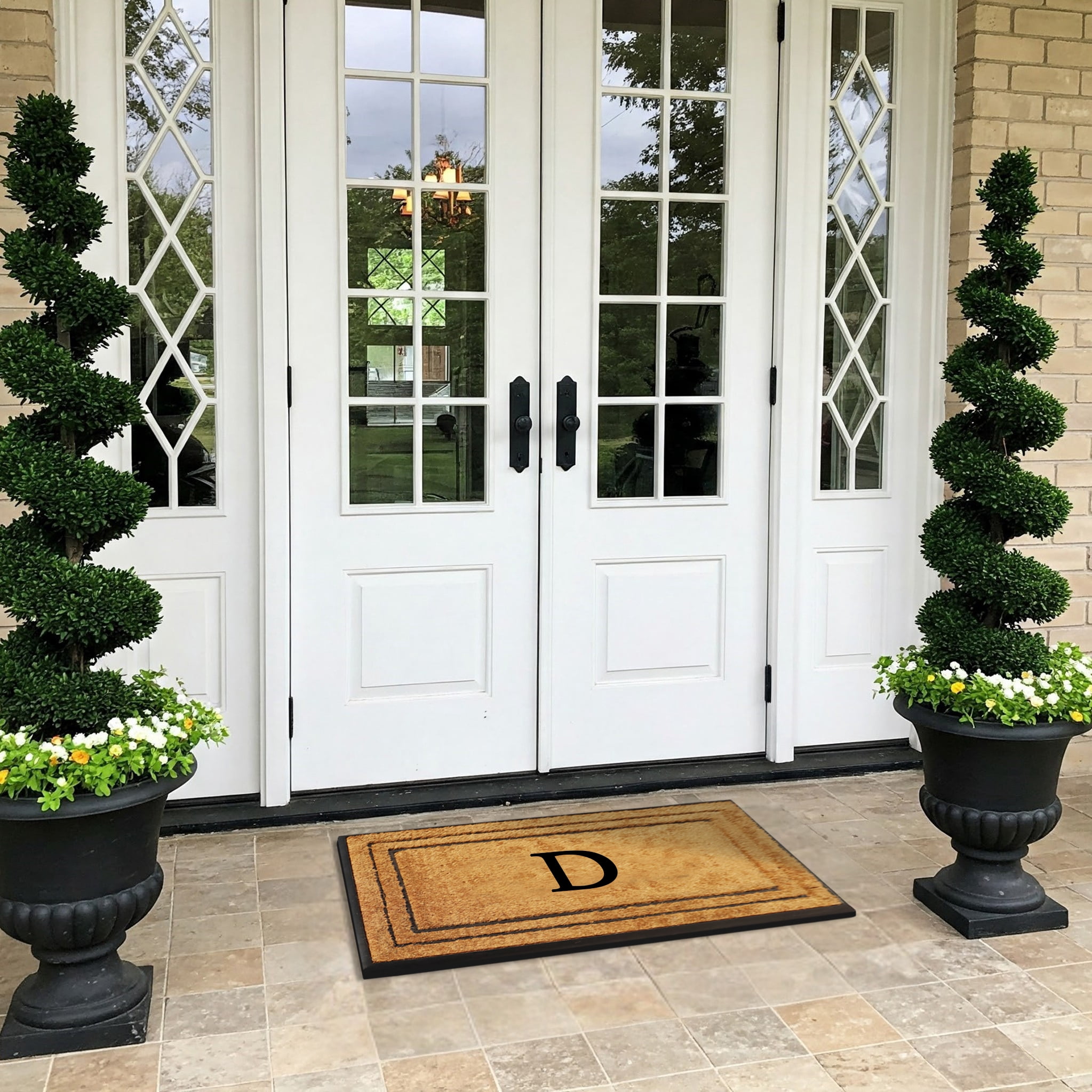 A1 Home Collections Natural Coir & Rubber Door Mat, Long-Lasting Entrance Doormats for Front Door, Thick & Non-Slip Durable Outdoor Entry Mat 24" x 39"
