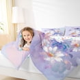 thumbnail image 4 of Homewish Groovy Daisy Floral Queen Comforter Set, Plum Watercolor Artwork Bedding Sets, Dreamy Butterfly Animal Reversible Bedding Comforter Set, Lightweight Room Decor, 3 Pieces, 4 of 8