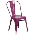 thumbnail image 1 of Chaise empilable en métal violet pour intérieur-extérieur, 1 of 9