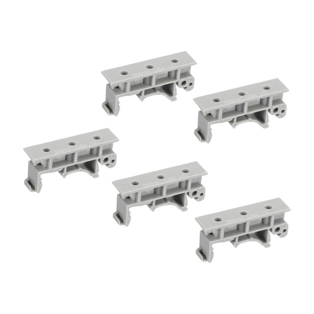 Unique Bargains PCB DIN Rail Mounting Bracket Carrier Clips, for 35mm DIN Rail Gray, 5 Sets