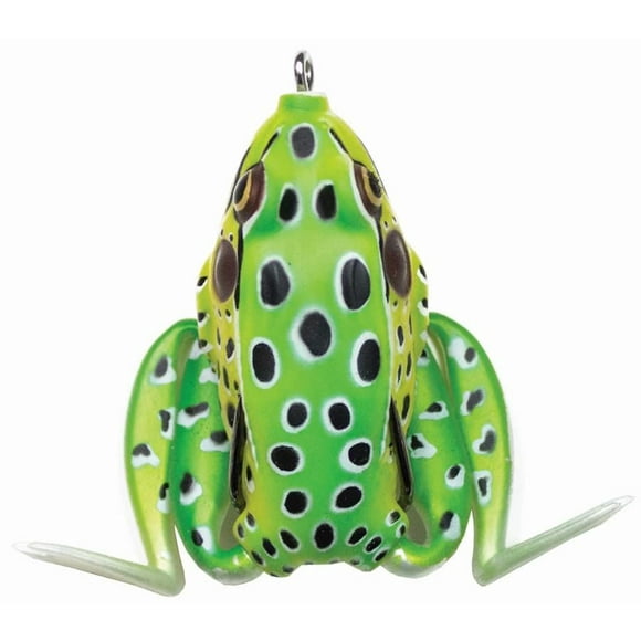 Lunkerhunt LF03 Lunker Frog Hollow Body Frog, 2 1/4" at Rest/4 1/2" Extend, 1/2 oz, Leopard, Floating, Frog is 2.5" and will extends to 4.5"