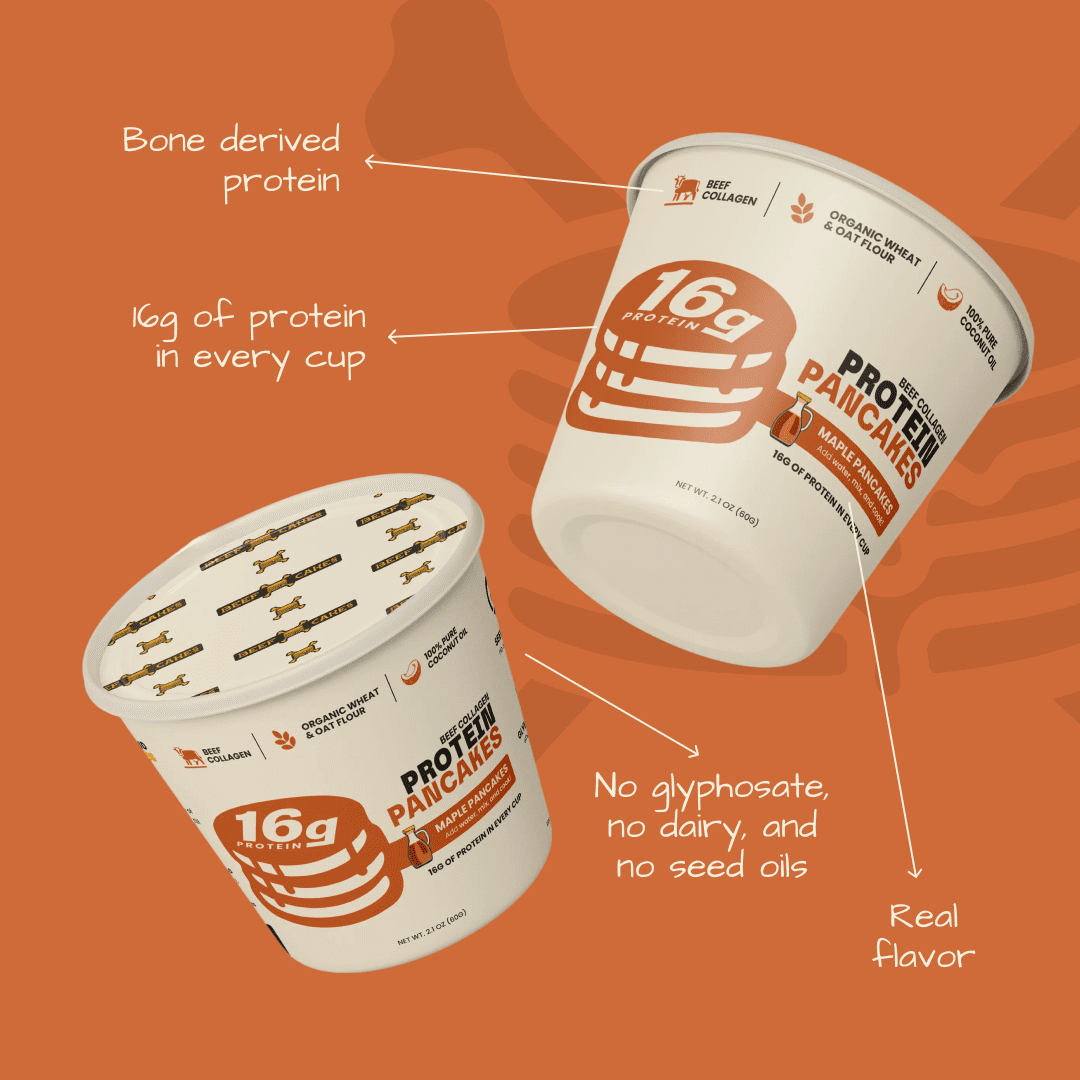 Beef Collagen Protein Pancakes, Maple Pancakes, Dry Mix, Dairy Free, 12-pack