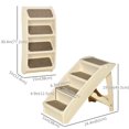 thumbnail image 3 of PawHut 4-Level Portable Dog Steps for Small Dogs with Nonslip Mats Beige, 3 of 9