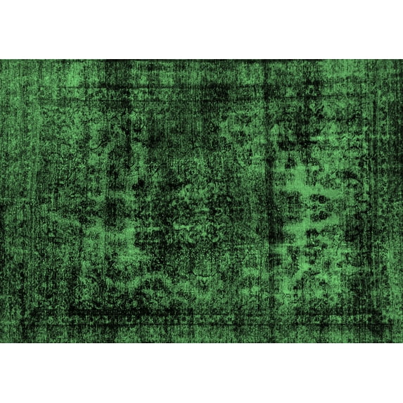 Ahgly Company Indoor Rectangle Persian Emerald Green Bohemian Area Rugs, 7' x 10'