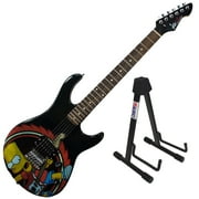 Peavey Rockmaster Full Size Simpsons Characters 21 Fret Electric Guitar & Stand