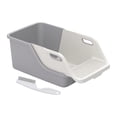 thumbnail image 1 of Almencla Cat Litter Box Compact Professional Open Top Low Entry Easy Clean Cat Toilet White Gray, 1 of 8