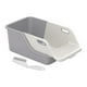 thumbnail image 1 of Arenero para gatos, inodoro para gatos, bandeja para cama de mascotas, semicerrado, regalos, parte delantera rebajada Blanco Gris, 1 of 9