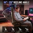 thumbnail image 2 of Luxvie PU Leather Gaming Chair with Footrest High Back Ergonomic Office Gamer Chair with Headrest and Massage Lumbar Cushion Racing Comfortable Computer Video Game Chair for Adults, Dark Grey, 2 of 11