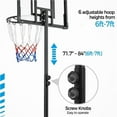 thumbnail image 6 of Basketball Hoop for Kids Outdoor Basketball Goal Indoor Height Adjustable 7ft, 6 of 10