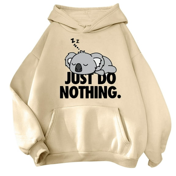 shqvo Just Do Nothing Hoodie Women Cute Graphic Lightweight Sweatshirts Long Sleeve Oversized Casual Workout Cute Hoodies Pullover Tops Hooded Sweatshirts for Teen Girls
