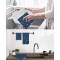 thumbnail image 5 of Navy Blue Daisy Kitchen Dish Towels for Drying Dishes Set of 4, Modern Farmhouse Chrysanthemum Floral Waffle Weave Microfiber Hand Tea Bathroom Towels Quick Dry & Absorbent Towel 12x12, 5 of 7