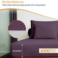 thumbnail image 3 of HNB Store 1000 TC Egyptian Cotton Short Queen Bed Sheet Set Include's - 15" inch Deep Fitted Sheet | 1 Flat Sheet | 2 Pillowcases | Plum, 3 of 7