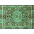 thumbnail image 1 of Ahgly Company Machine Washable Indoor Rectangle Abstract Turquoise Blue Modern Area Rugs, 2' x 3', 1 of 4